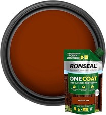 RONSEAL ONE COAT SHED & FENCE PROTECTOR REFILL POUCH PAINT 950ML MAKES 5L NEW