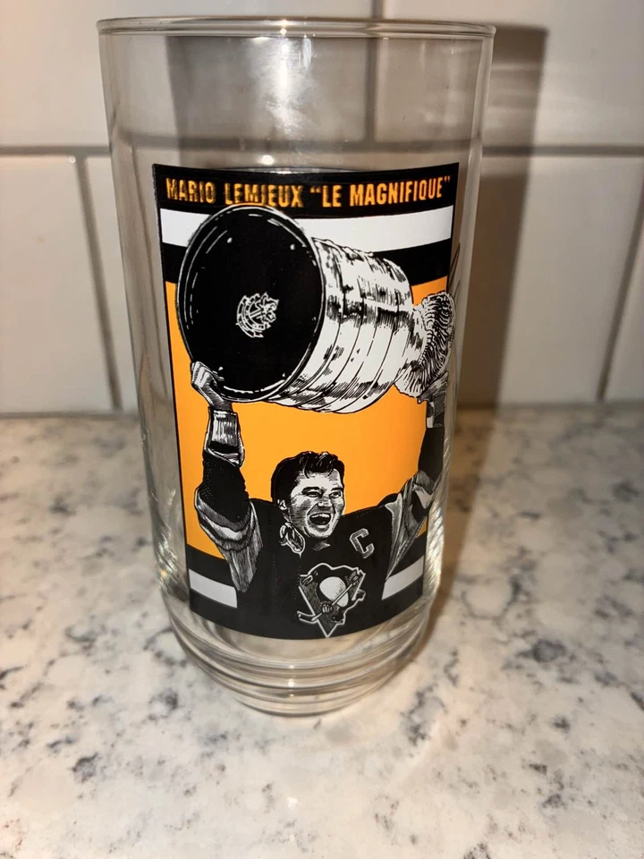 Mario Lemieux Pittsburgh Penguins Stanley Cup Eat N Park Glass "Le Magnifique" Foto 2 de 4