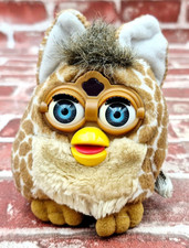Furby Buddies Giraffe Pattern Bean Bag Tiger Elect. Plush Like Light Blue Eyes
