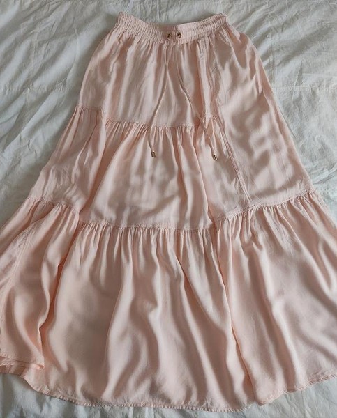 Women DKNY Skirt Pink Viscose S