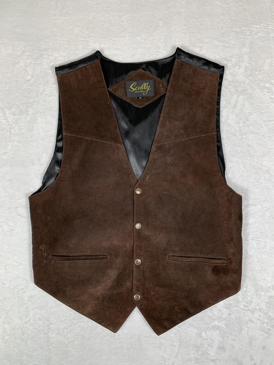 Gilet Uomo In Pelle Scamosciata Sintetica Stile Cowboy Vintage: Slim Fit, Senza Maniche, Taglio Old West, Abbinabile A Camicia E Cappello, Regolare Nelle Taglie