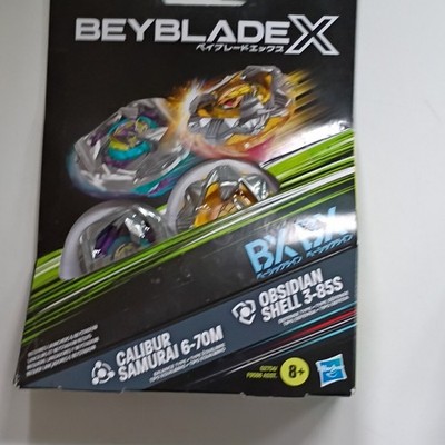 Hasbro Beyblade X Calibur Samurai 6-70M & Obsidian Shell 3-85S Set Boxed