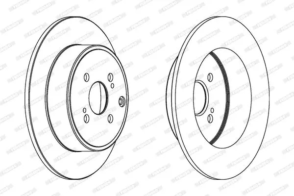 2x Disque de frein plein DDF1421C FERODO pour TOYOTA COROLLA COROLLA Break