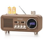 Retro Radios FM Portable Bluetooth Speaker,12/24H Small Plug in Vintage Clock...