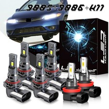 For Honda Civic Coupe 2-Door 2006-2013 White LED Headlights Fog Lights Bulbs Kit