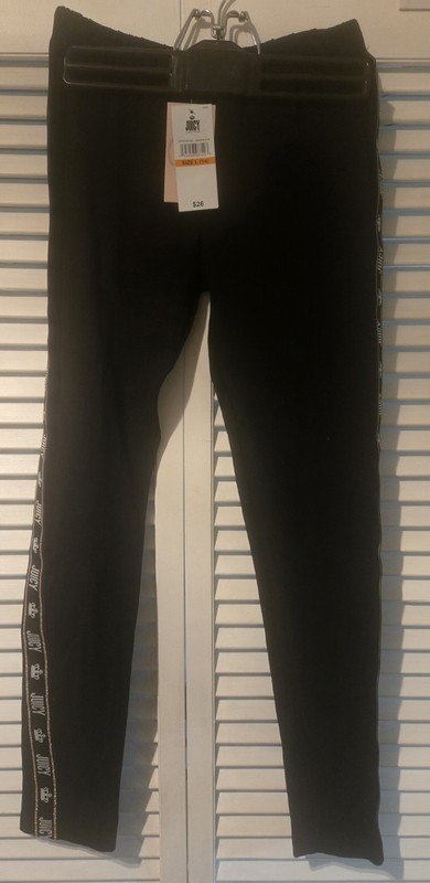 Juicy Couture Stretch Pants Girls Size 14 NWT Deep Black