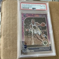 2019-20 Panini NBA Hoops Premium - Jordan Poole #223 Purple Disco Prizm (RC)