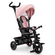 Costway 4-in-1 Baby Tricycle Toddler Trike with Convertible Seat-Pink - Color: P