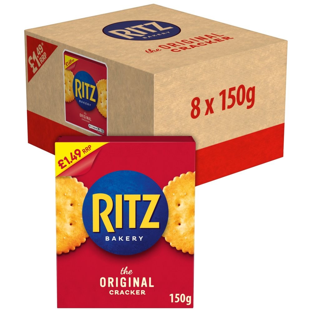 Ritz Original Cracker Bakery Mini Biscuit Butter Taste Savoury Snack Pack 8x150g