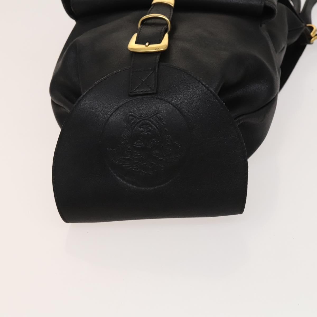 Gianni Versace Backpack Leather Black Gold Auth bs27658 | eBay