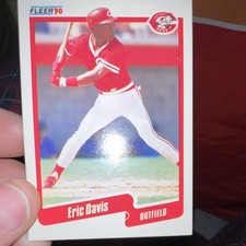 Fleer 1990 Eric Davis #417 Cincinnati Reds Baseball Trading Card