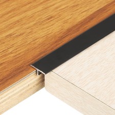 3Pcs 2.9Ft x 0.47" T-Molding Floor Transition Strips, Flat Divider Strip, Black