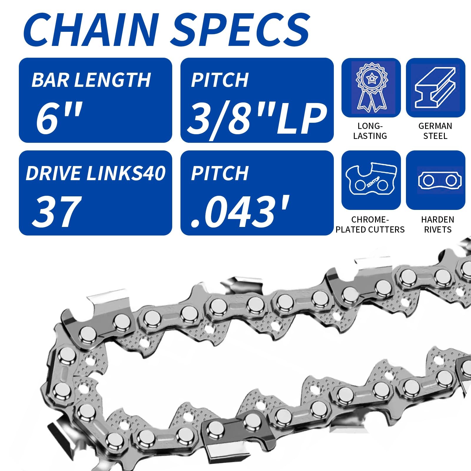 6 Inch Chainsaw Chain Blade and Guide Bar, Replacement Chain Saw Bar ...