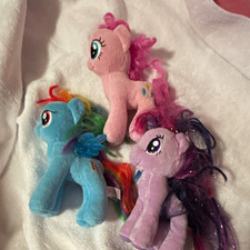 Ty My Little Pony Beanie Plush Lot of 3: Rainbow Dash Pinkie Pie Twilight 2017