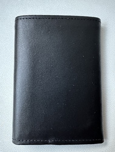 Vintage Heritage Split Leather Black Tri-Fold Wallet Made in Wisconsin USA - Picture 3 of 9