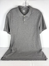 OLD NAVY Men s Large Polo Shirt Gray Built-In Flex Short Sleeve Cotton Blend