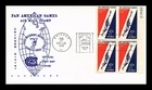 US COVER PAN AMERICAN GAMES CHICAGO AIR MAIL FDC SCOTT C56 PLATE BLOCK COMPEX