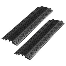 Uimoso 2pcs Cable Ramp Protector 2 Channel 17,500 lbs Hose Cover Speed Bump