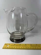 Vintage Glass Martini Cocktail Pitcher Wallace U15 Sterling Silver Base Watson