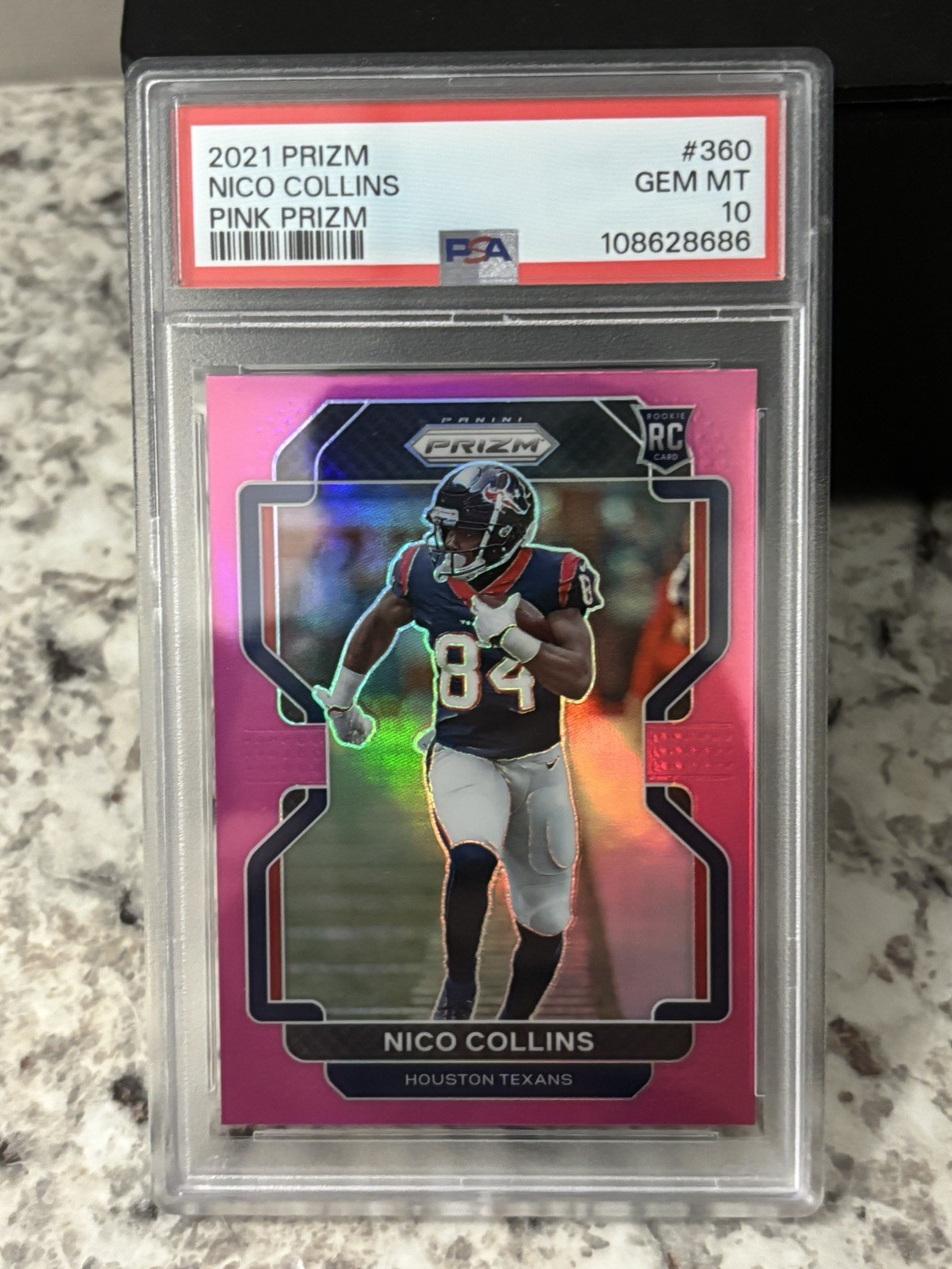 Nico Collins 2021 Panini Prizm #360 Pink Prizm Rookie Card Texans PSA 10 Star WR