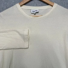 Frank and Oak Mens Cream Textured Long Sleeve Crew Neck Casual Shirt Size S