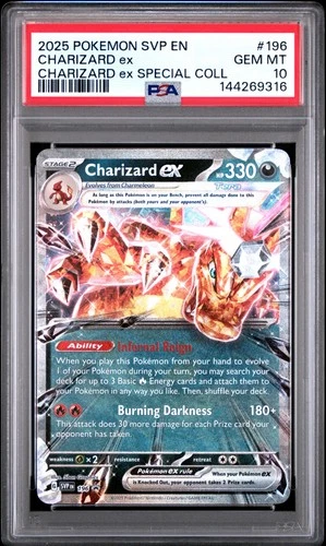 PSA 10 2025 POKEMON CHARIZARD ex SPECIAL COLL SVP EN-SV BLACK STAR PROMO #196