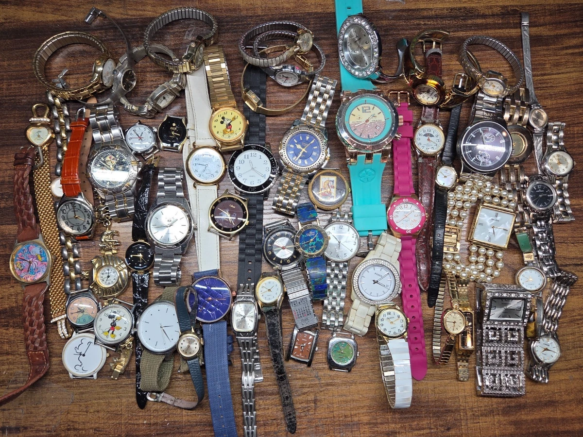 Wholesale Watch Lot of 43 Vintage & Modern - Timex Fossil Elgin Parts Repair Fossil WATCH Parts products for sale | eBay main image 3
