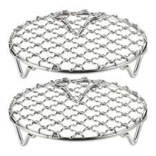 2pcs Round Cooking Rack 4.7" 201 Stainless Steel Barbecue Grill with 20mm Legs