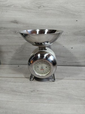 Vintage Taifun Küchenwaage weiß & chrom sehr guter Zustand voll funktionsfähig