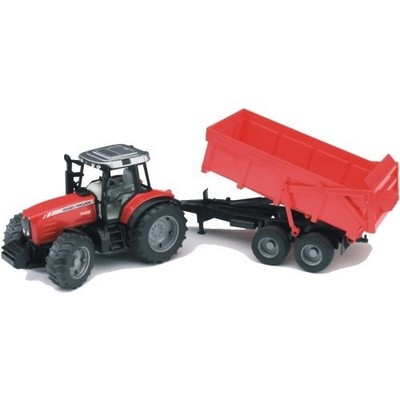 Bruder MF 7480 Tractor & Red Trailer BR02045