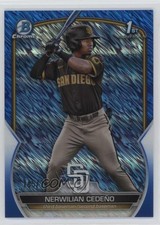 2023 Bowman Chrome Prospects Blue Shimmer Refractor Nerwilian Cedeno Cedeño 6o3
