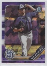 2019 Bowman Chrome Draft Sapphire Edition Purple 5/10 Ryan Weathers 02pb