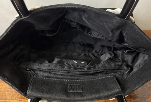 New York Minute Black Flower Handbag With Matching Wallet - Picture 4 of 12