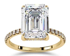 IGI 2.50 CT FG VS Emerald Cut Lab Grown Diamond Engagement Ring 14K Yellow Gold
