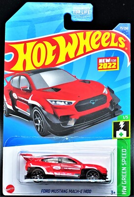 2022 Hot Wheels #73 HW Green Speed 1/5 FORD MUSTANG MACH-E 1400 RED 