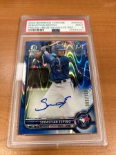 2022 Bowman Chrome Sebastian Espino Blue RayWave Refractor Auto #83/150 PSA 9