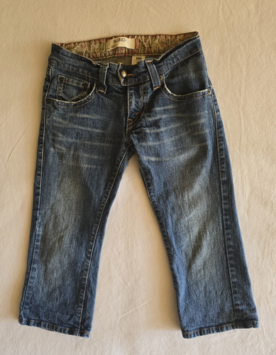 Levi's Slouch 504 Y2k Cropped Jeans Womens 5 Blue Denim Stretch Straight Leg
