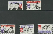 US, #2562-66 Comedians singles 1991, 5 32c, MNH