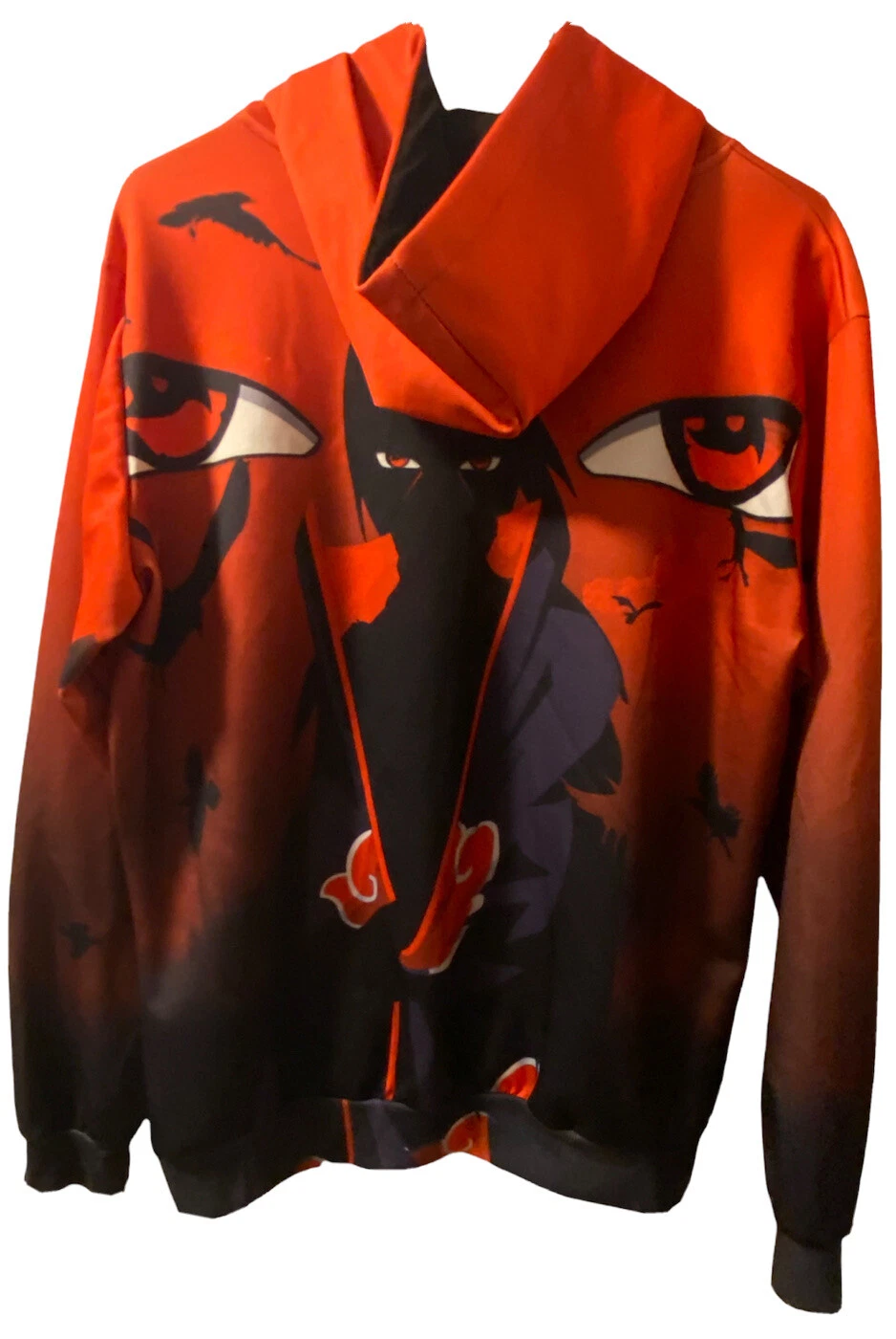 Narutoo Uchiha Itachi Mangekyo Sharingan Large Hoodie Hooded Sweatshirt EUC