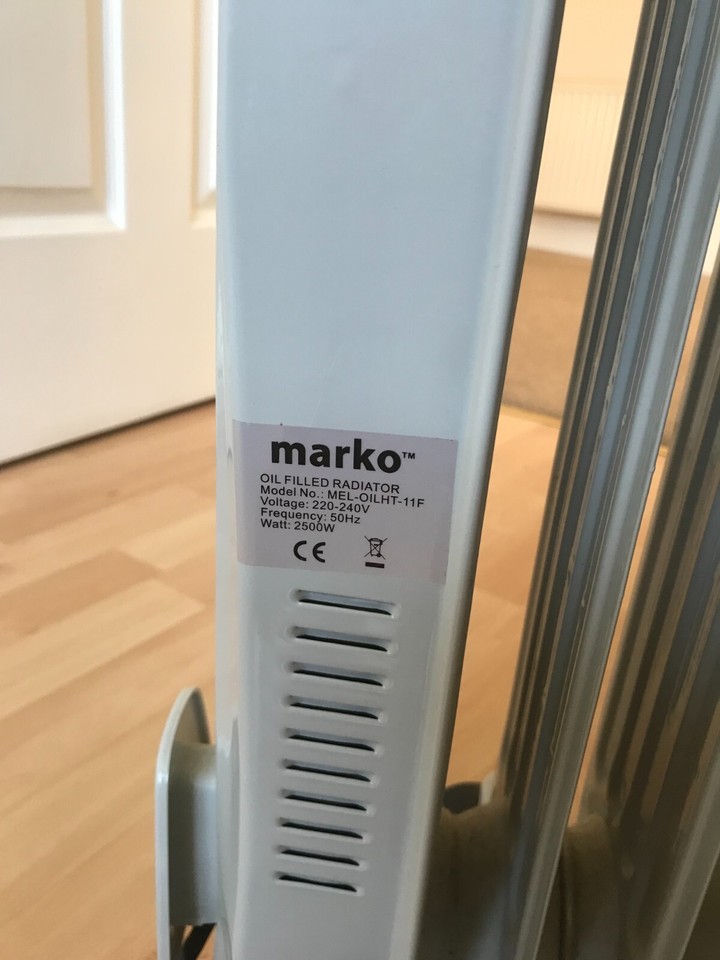 MARKO OIL FILLED PORTABLE ELECTRIC RADIATOR HEATER 2500W eBay