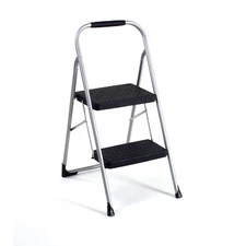 COSCO 2-Step Folding Stool, Big Step, Steel Step Stool, Gray