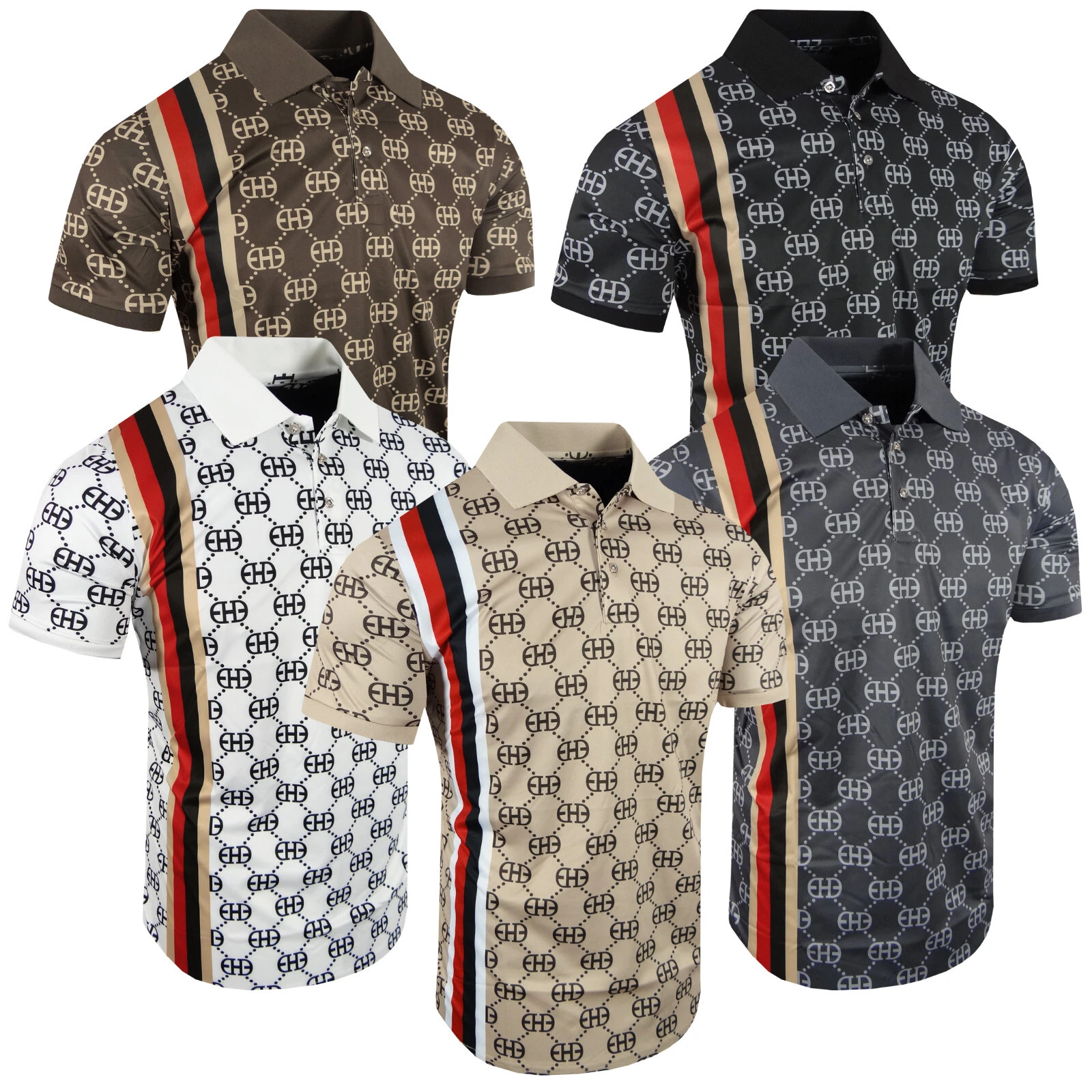 Sport Striped Polo Shirt Luxury Italian Print Logo Slim Fit Stretch Golf T-Shirt
Opens in a new wind