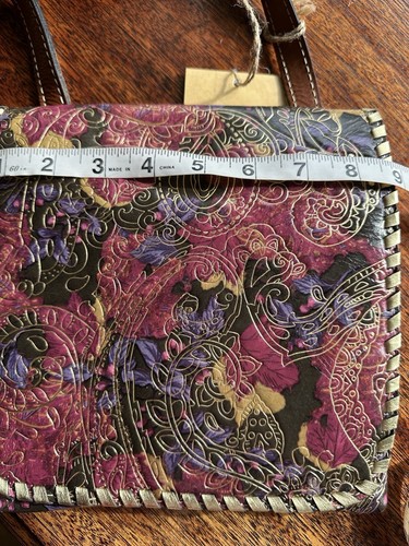 patricia nash medium mettalic lace crossbody bag golden adjustable straps - Picture 15 of 16