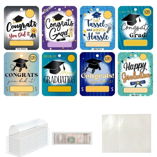 8pcs Classic Gold Black Gift Card Holder Paper Congratulations Notes Gift - Picture 9 of 22