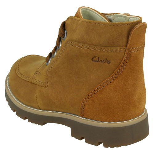 Clarks Cuir Garçon Bottines Heath Dentelle K - Picture 6 of 9
