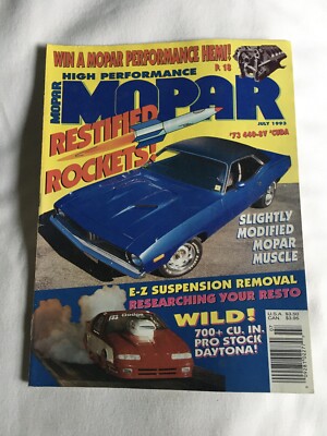 Mopar High Performance Magazine July 1993 Back Issue Vintage