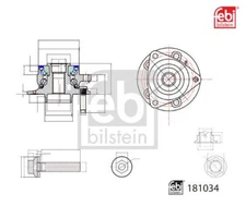 Wheel bearing set Febi Bilstein 181034 front axle for Opel