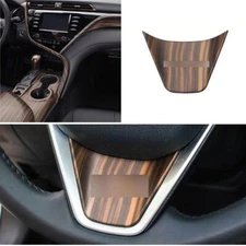 For Toyota Camry 2018-2023 Peach Wood Grain Steering Wheel U Type Cover Trim
