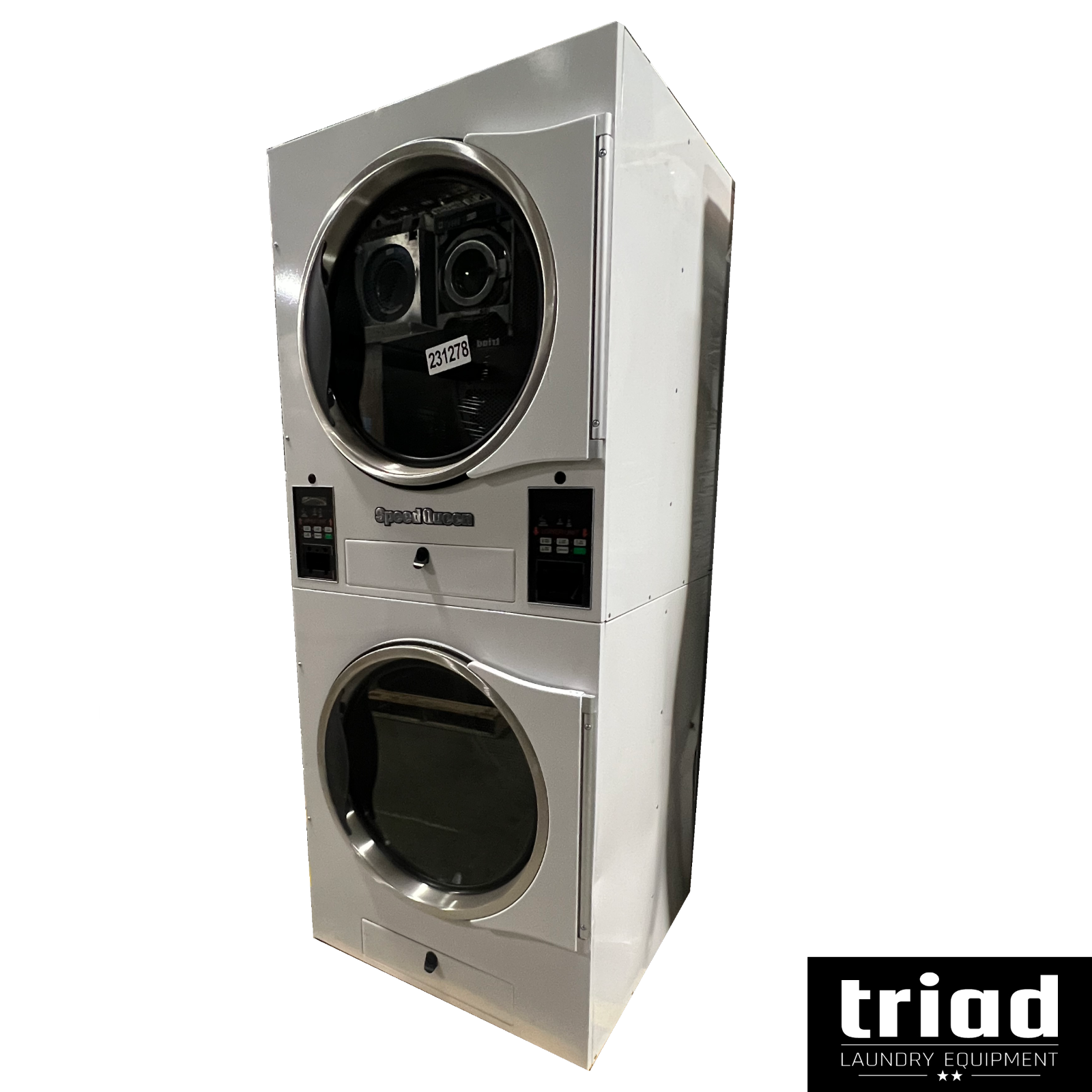 '22 Speed Queen 30lb Stack White Coin Op Gas Dryer 1 PHASE NEW OLD