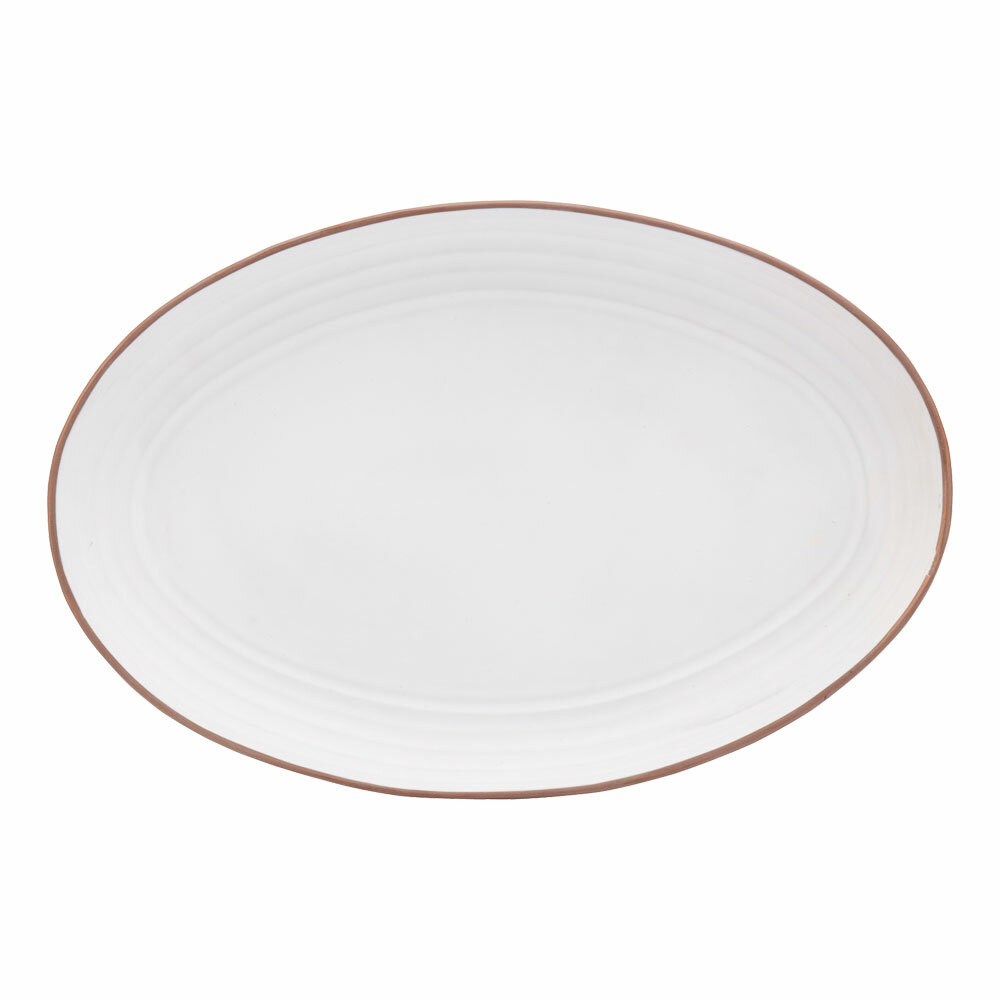 Mikasa Delta White Ripple Oval Platter Mikasa Delta White Ripple Oval Platter